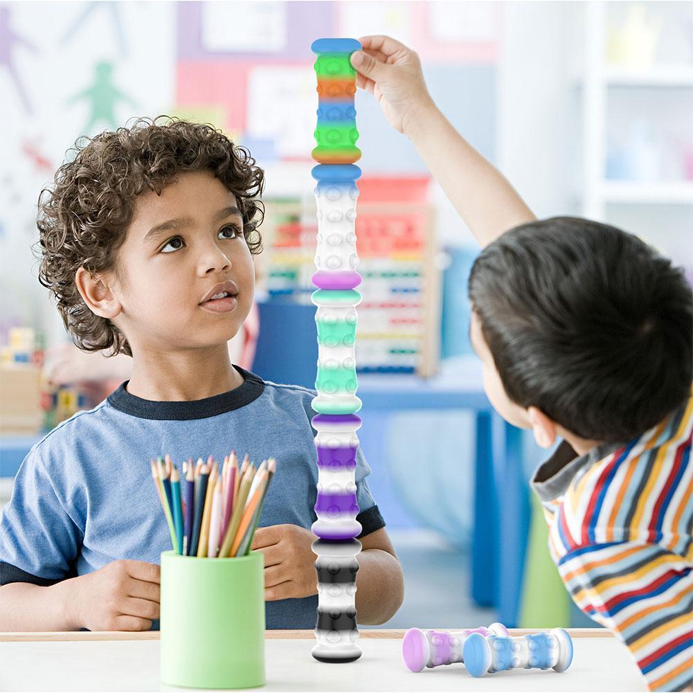 1pc colore Silicone pizzico palla 3d decompressione palla decompressione giocattolo rullo giocattolo palla bastone spremere Fascia O1n8