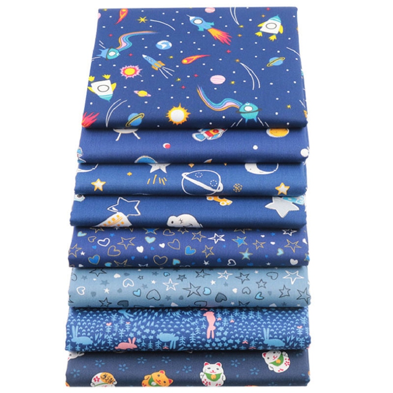 Cotton Fabric Printed Cloth Sewing Quilting Fabrics for Patchwork Needlework DIY 50 pieces of geometr Handmade Material