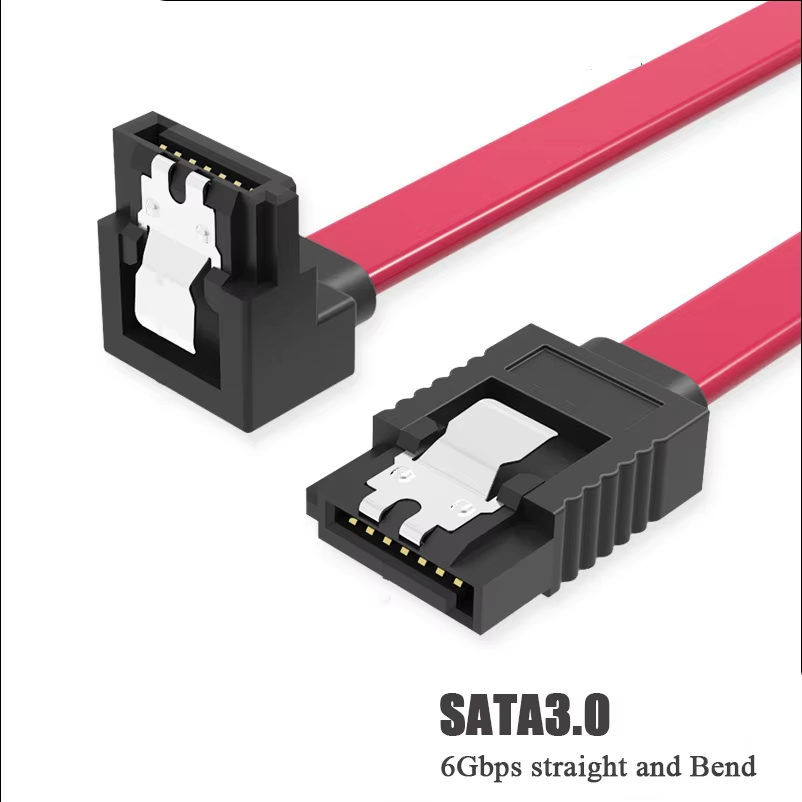 Cable de datos para disco duro SATA 3.0 de alta velocidad, estado sólido, cable de datos serie, SATA flexible, transferencia rápida, 39 cm: Plata