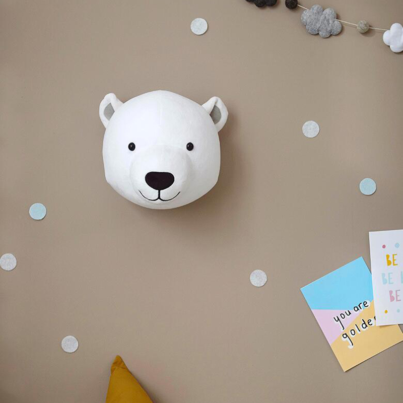 3D Animal Head Wall Mount Children Kids Room Wall Hanging Decoration Birthday Christmas JPDZS1100: Bear