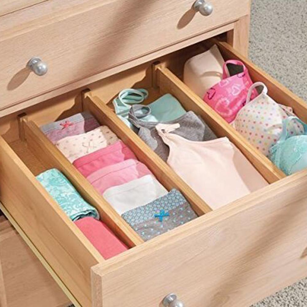 Adjustable Drawer Divider Sock Sundries Divider Bamboo Drawer Dividers Expandable Bedroom DIY Closet Organizer