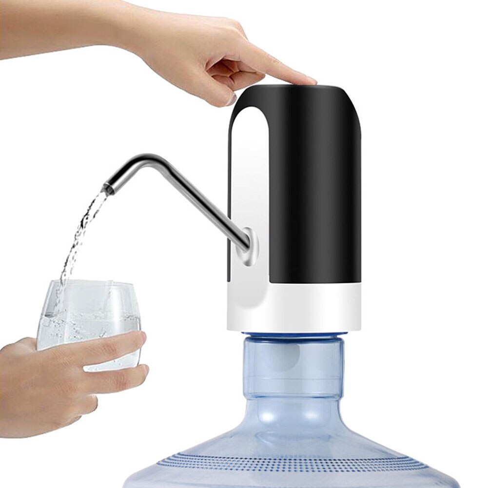 Water Fles Pomp Usb Opladen Automatische Elektrische Water Dispenser Pomp Fles Waterpomp Auto Switch Drinken Dispenser: Black