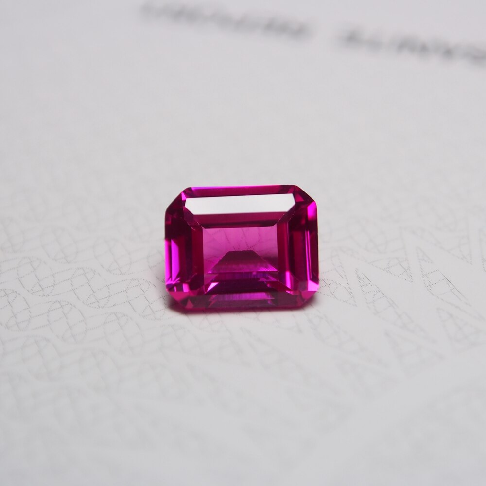 8*10mm 5 Piece /alot 4 carat Top Lab Pink Sapphire Ring Ruby emerald cut Loose Gemstone for BIY Ring making