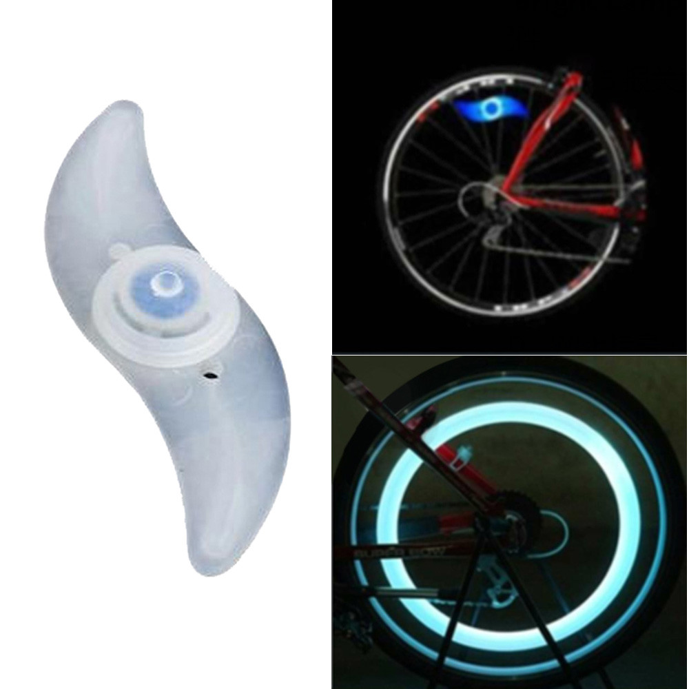 Mærke cykel cykel cykling eger tråd dæk hjul super led lysende lampe luces luz bicicleta kørelys 702: Blå