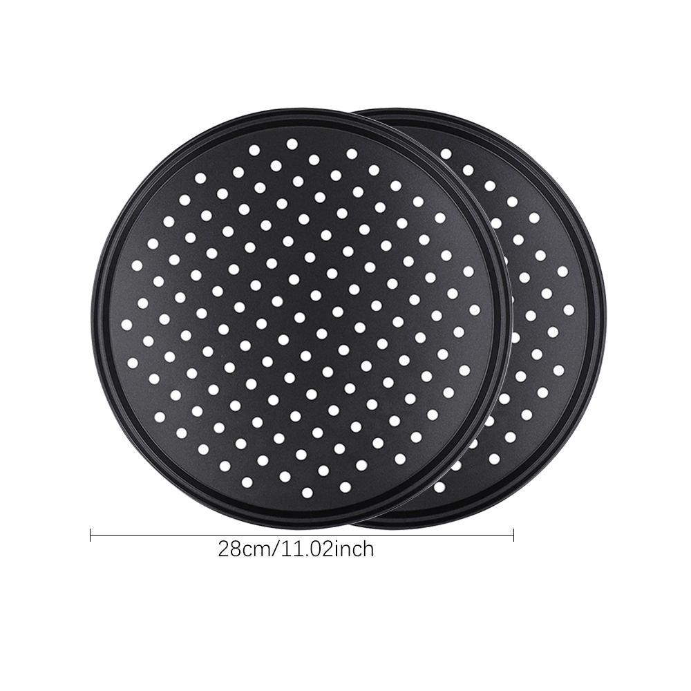 Teglia per Pizza perforata in acciaio al carbonio vassoio antiaderente Ro UndOven con fori piastra di cottura supporto per piatti strumento di cottura