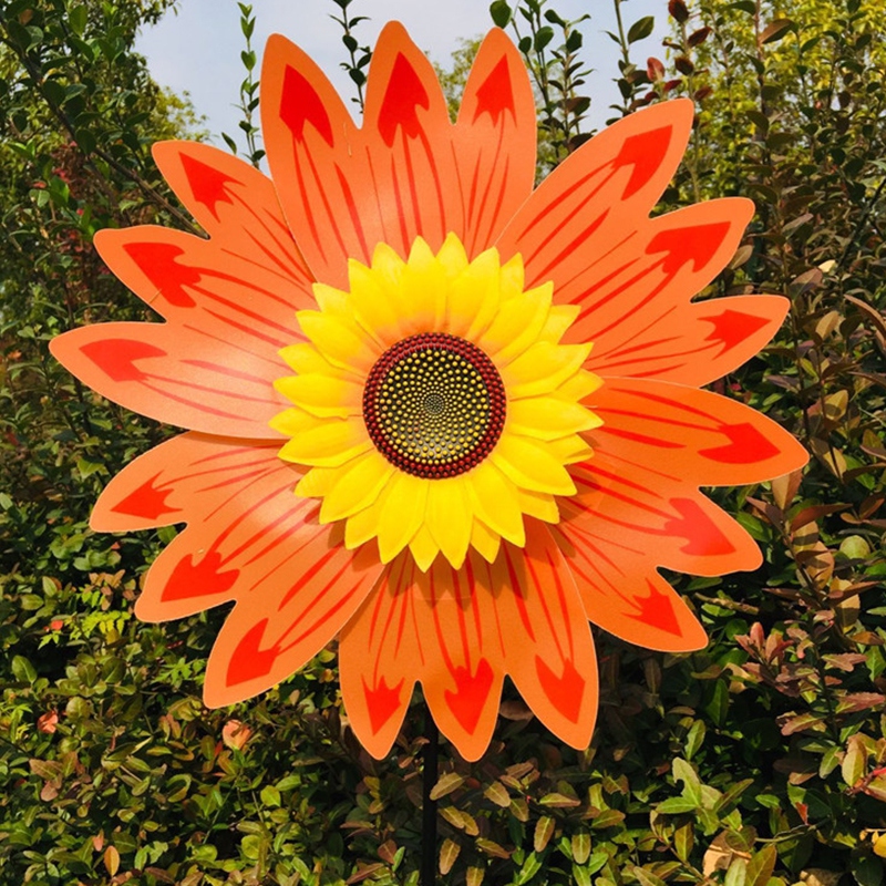 Zonnebloem Wind Spinners Voor Tuin En Tuin Grote Wind Spinner Buitenwind Sculpturen Verjaardagscadeaus: Goud