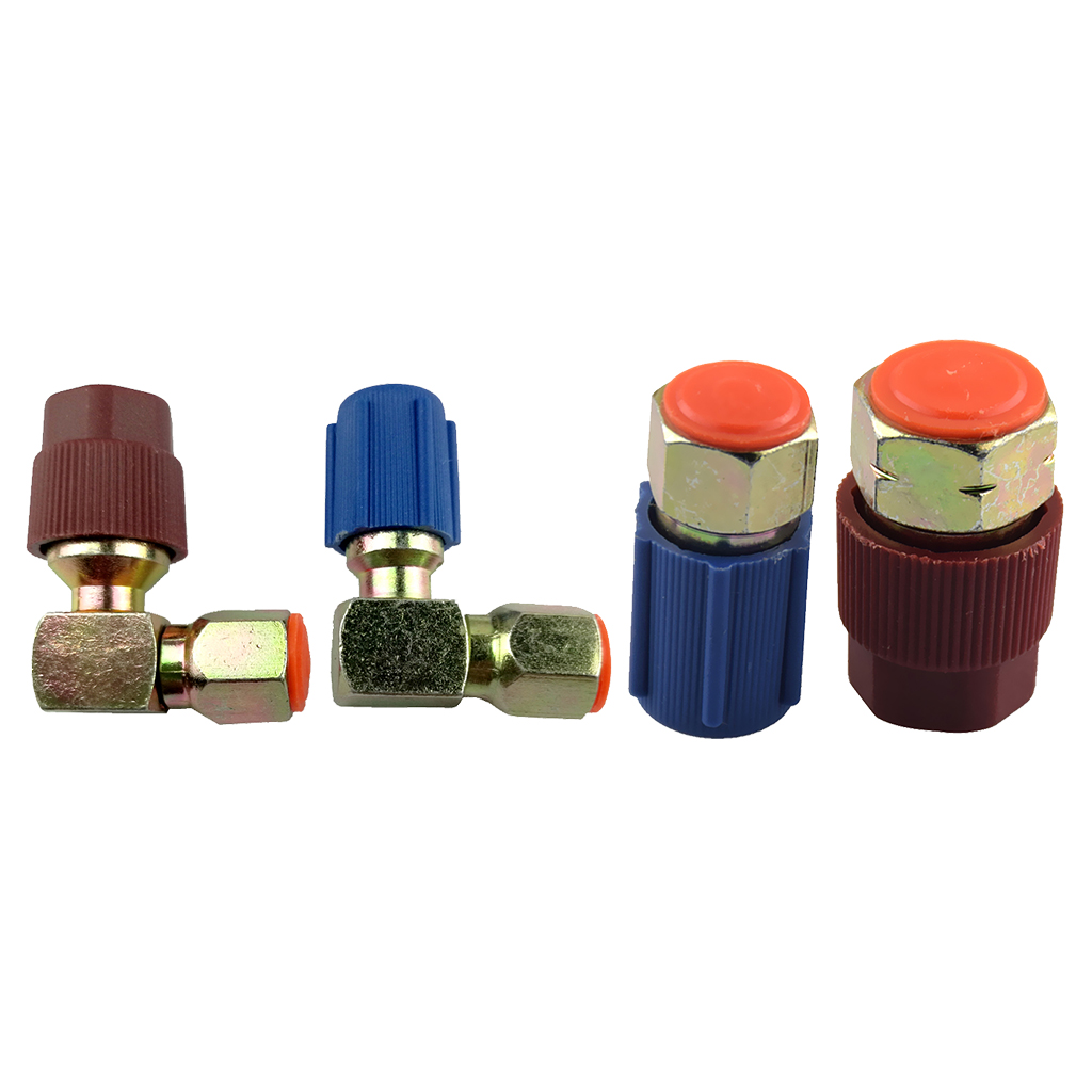 4 Pieces Car R12 to R134 A/C High &amp; Low Side Coupler Connectors Adapter