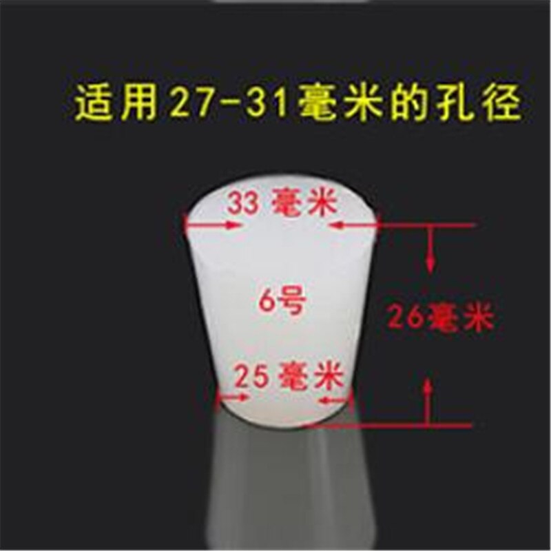 Tapón de silicona para tapón de vino, tapón de 8mm para válvula de escape de fermentación, burbujeador de CA, tapón de goma de silicona para cerveza casera: 6  with  solid