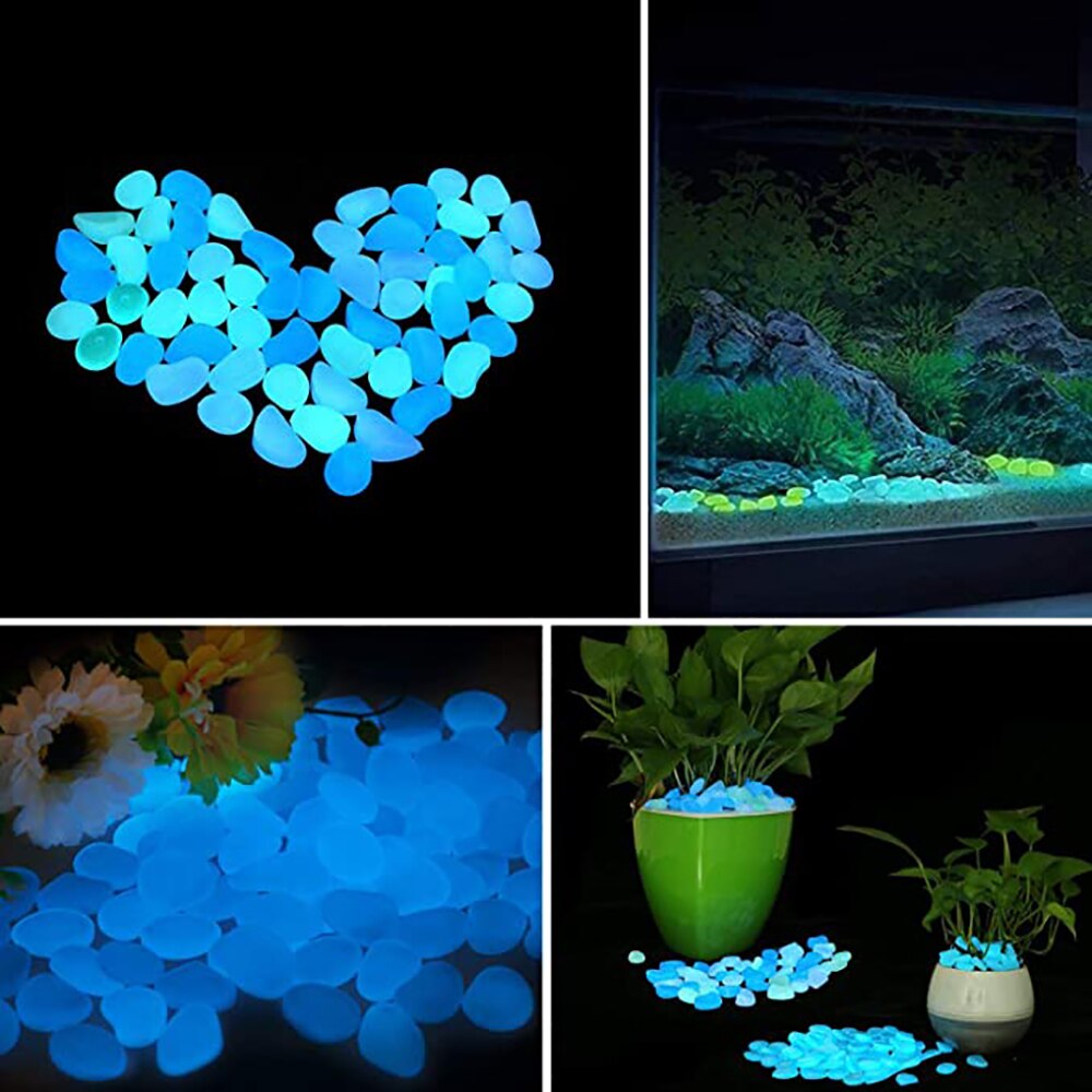 50/100pcs Luminous Stones Glow In Dark Decorative Pebbles Outdoor Fish Tank Decoration Pebble Rocks Aquarium Garden Decor