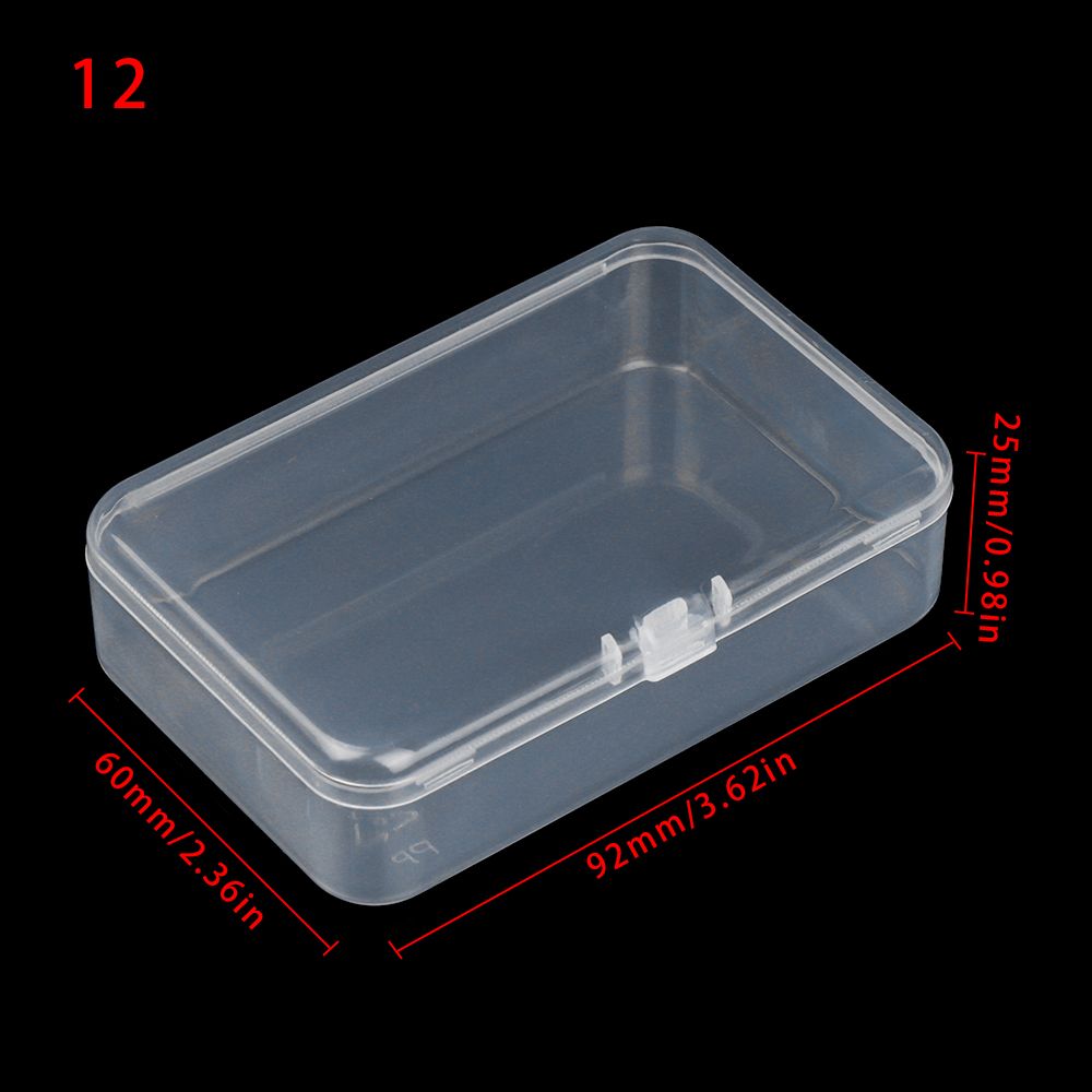 Ulike tidligere plast gjennomsiktig oppbevaringsboks småting mangfoldig organizer etui smykker øredobber ringetone perler beholder verktøy
