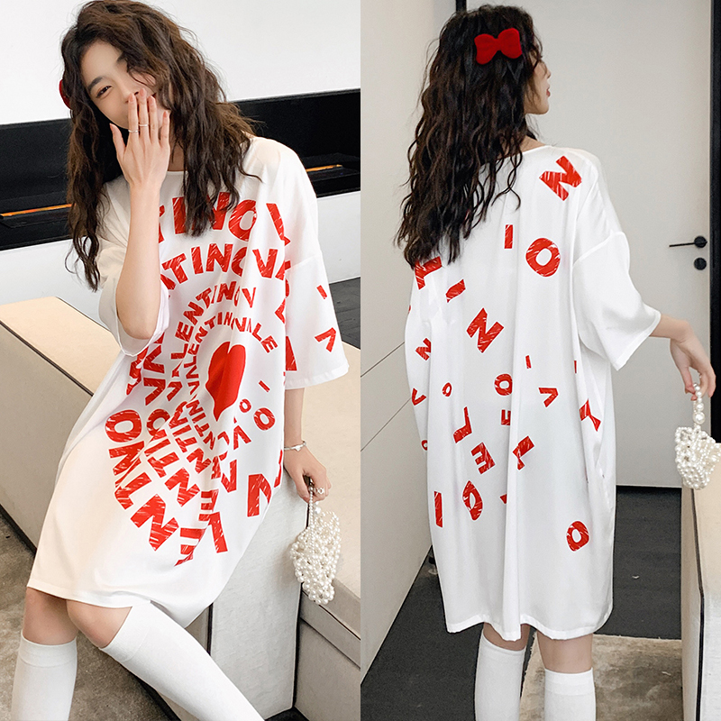 Satijnen Nachtjapon Vrouwen Nachtkleding Chiffon Nachtjapon Kawaii Lingerie Gewaad Vest Sexy Nachtkleding Zijde Slaap Tops Zomer 2022: Red Heart