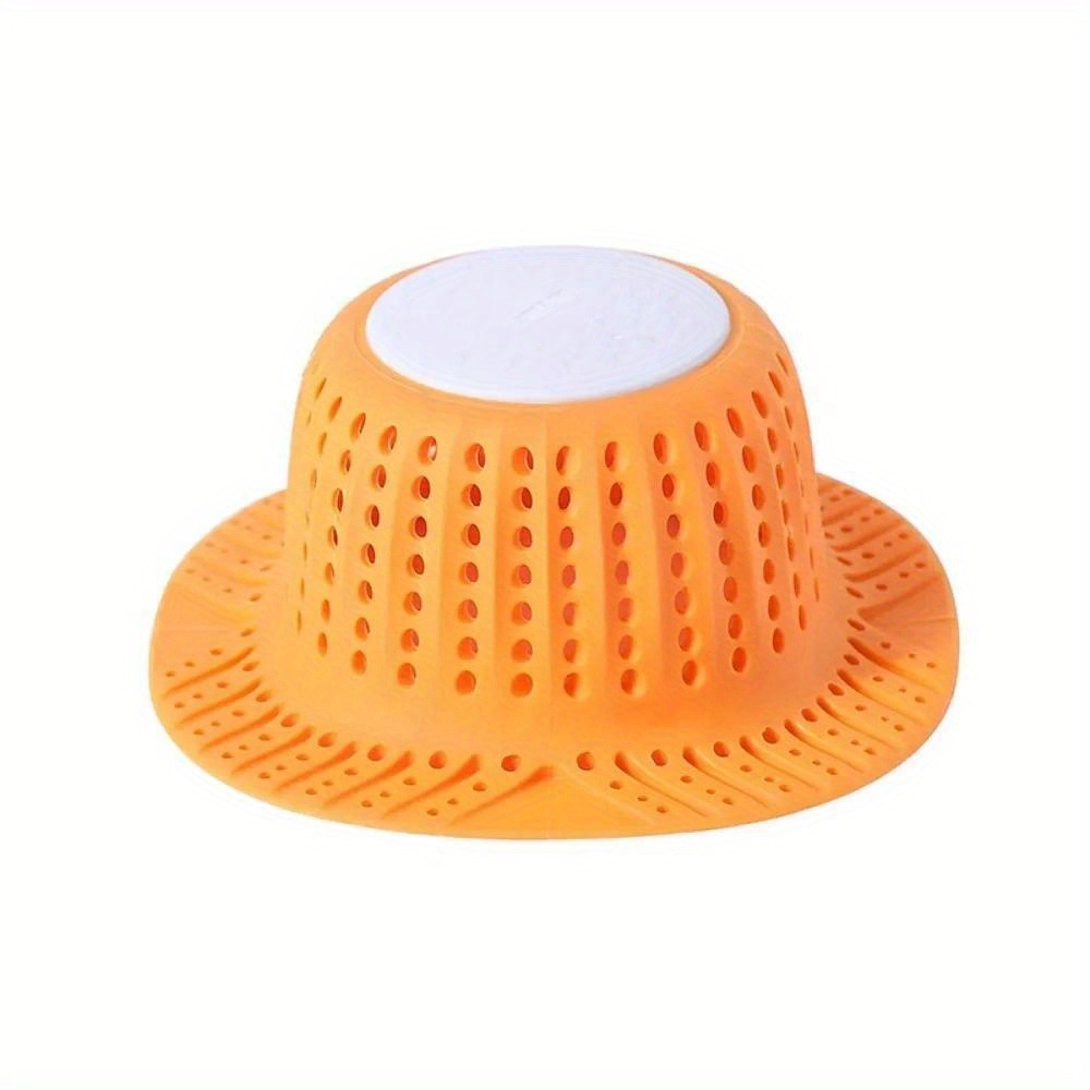 1PC Bathtub Drain Hair Catcher Collapsible Drain Protector for Pop-Up and Regular Drains of Shower Bathtub Tub Bathroom Sink: Orange