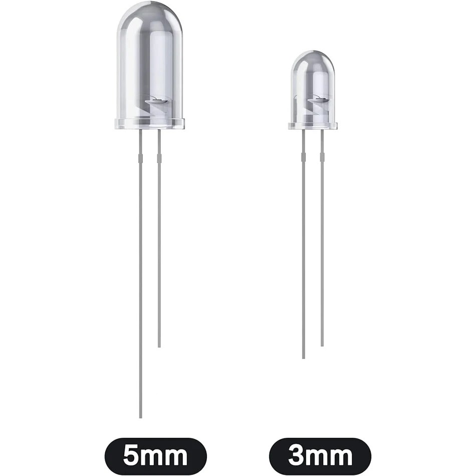 Diodo LED de 200 piezas, 3 mm, 5 mm, diodos emisores de luz LED transparentes, bombilla, lámpara LED, rojo, verde, azul, amarillo, blanco, para experimentos científicos