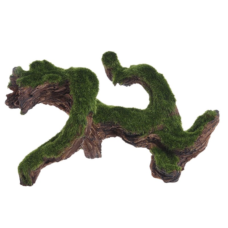 Aquarium Rockery Cave Driftwood Tree With Moss Fish Tank Ornament Decoration