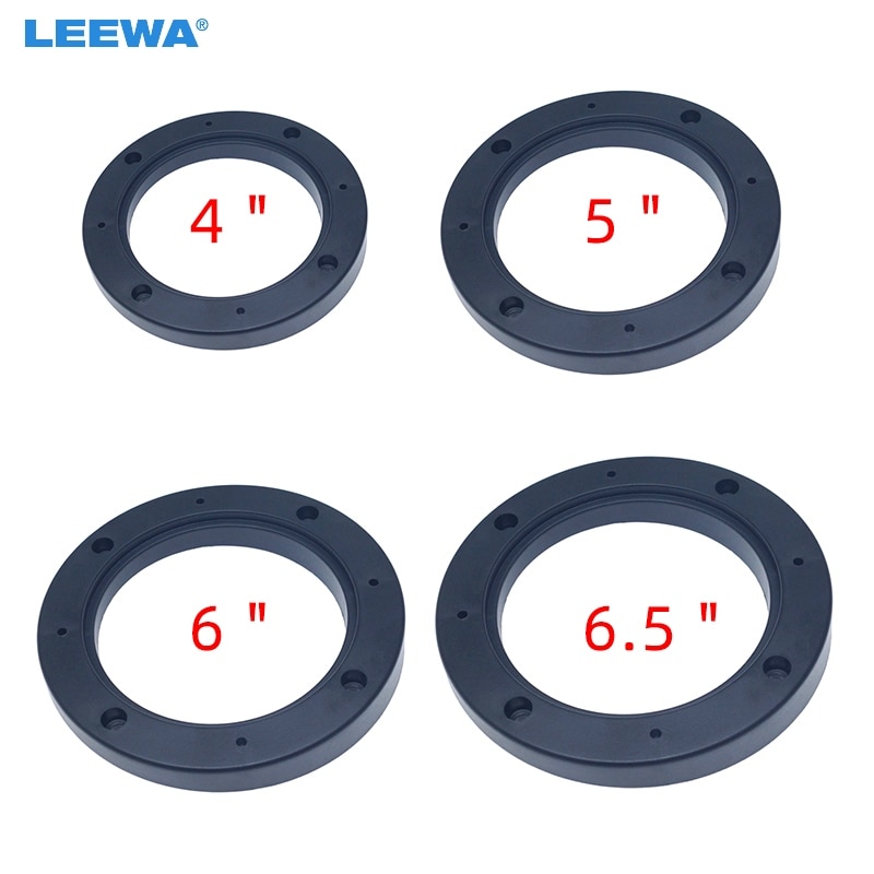 LEEWA 2pc 4" 5" 6" 6.5" Car Universal Stereo Speaker Spacer Adapter Beveled Speaker Mat for General Use All Cars Anti-Slip Mat