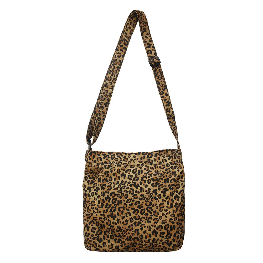 Leopard Zebra Kuh Tier Muster Umhängetasche Frauen Leinwand Casual Schulter Crossbody Handtasche Pouch: B