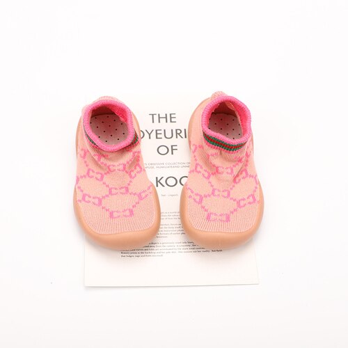 Baby Boys Girls Sock Shoes Non-slip Floor Socks Baby Soft Rubber Sole Toddler Sneakers Socks Baby Socks with Rubber Soles Shoes: Pink / 26-27(Insole15.5cm)
