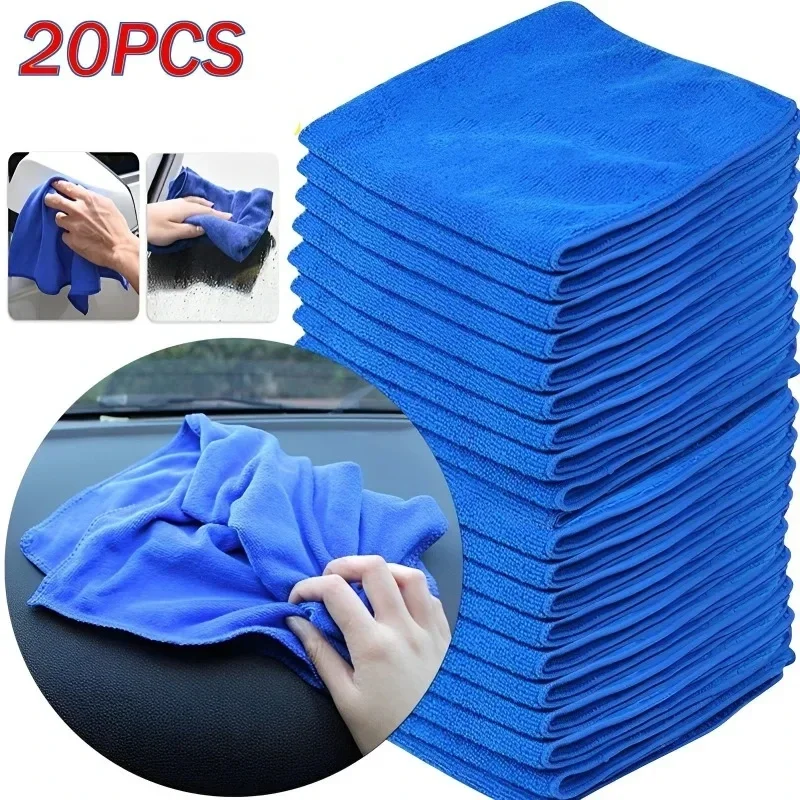 Serviettes en microfibre pour lavage de voiture, tissu de séchage, chiffons de nettoyage ménager, chiffon de polissage pour détails automobiles, outils de nettoyage de la maison, 1 à 20 pièces