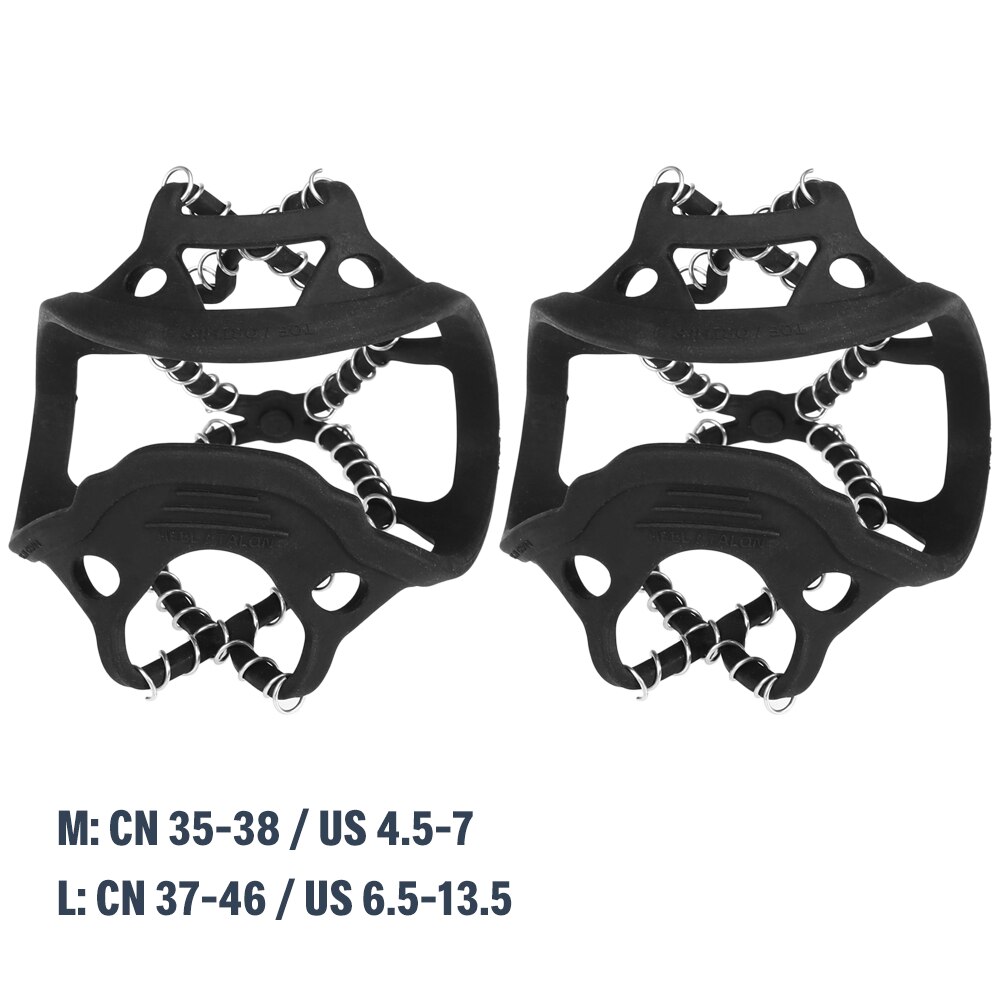 Anti-Slip Sneeuw Ijs Klimmen Schoen Spikes Ice Grips Cleats Ijskrappen Winter Klimmen Antislip Schoenen Cover Klimmen Accessoires: Size M