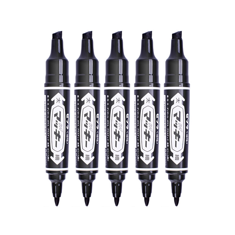 3 stücke/5 stücke Wasserdicht dauerhaft Marker Stifte Schwarz Blau verrotten Zwei Schreibfedern Öl Tinte Kein Verblassen Unterschrift Stift für Papier Metall Glas Kennzeichnung: Grün