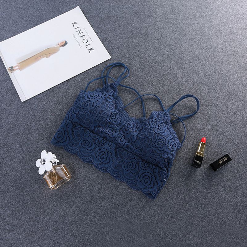 Women Sexy Lingerie Lace Bra Mesh Bralette Female Seamless Unpadded Floral Brassiere Intimates Femme Underwear Arrivals: Blue