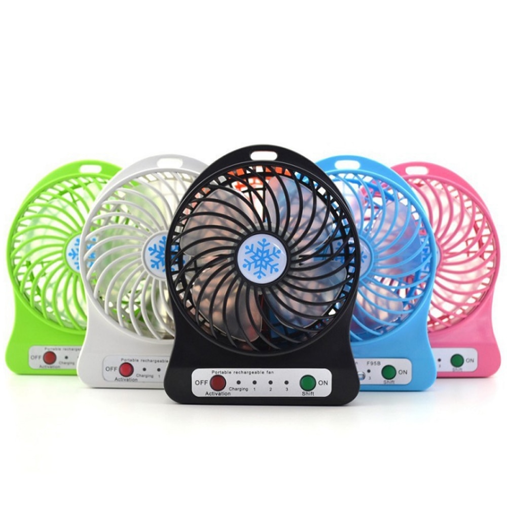 Zomer Draagbare Mini Ventilator 3 Speed Verstelbare Fans Voor Thuis OfficeDesk Bureau Reizen USB Oplaadbare Ventilator Met LED Licht Handheld