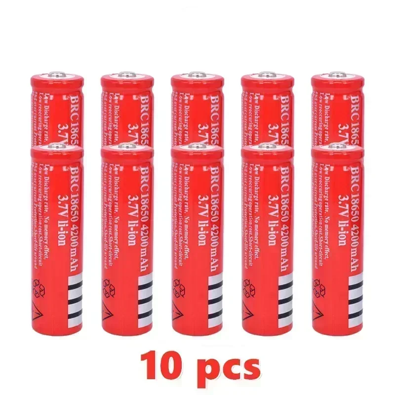 2025 nova bateria de íon de lítio recarregável original 18650 3.7V 4200mAh: Branco