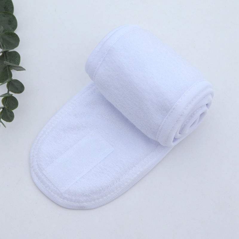 Banda para la cabeza para mujer, diadema ajustable para SPA, Yoga Facial, maquillaje para baño, banda para el cabello para lavado de cara, toalla suave, accesorios de maquillaje para el cabello: BLANCO
