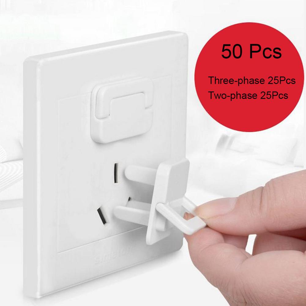50PCS Socket Lock Socket Protective Cover Proof Child Safety Plug Protector Guard Mains Prevent Electric Shock Safety 5FM