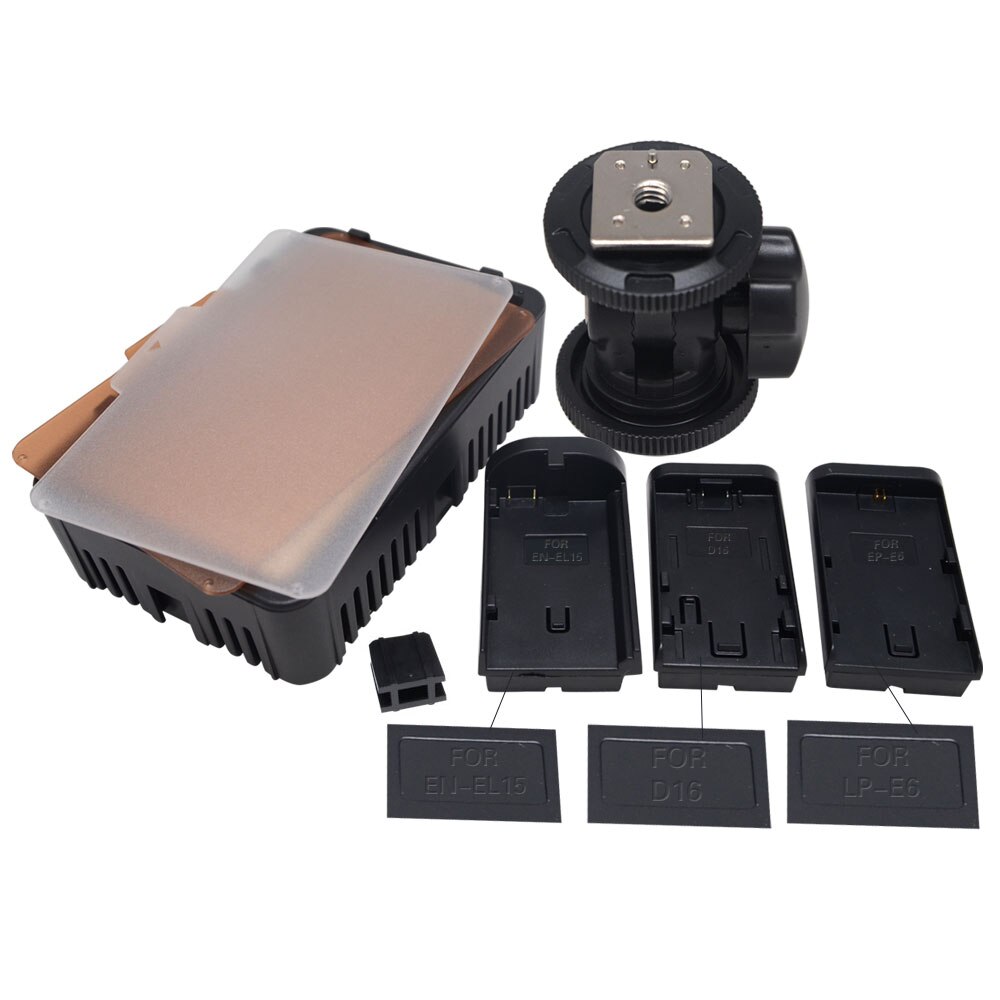 Mcoplus 168A LED Video Licht met 1 stks LP-E6 batterij voor Camcorder & Digital SLR Camera