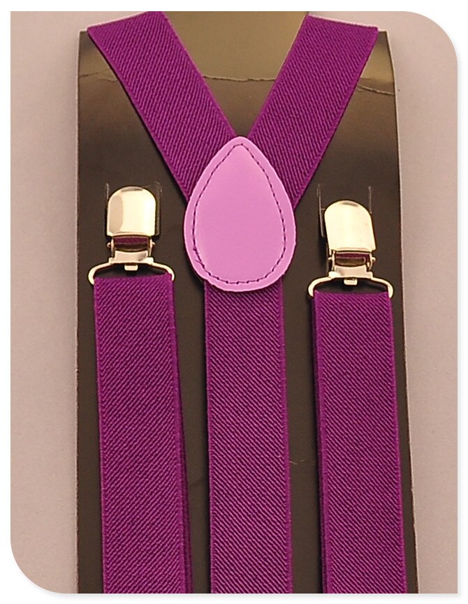 -KIDS Bretels 2.5 cm x 65 cm 36 kleuren Mix JONGENS/MEISJES Bretel Elastische Bretels slim Jarretelle Y-back Bretels: Dark Purple