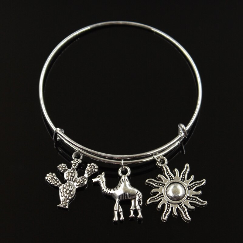 directe Camel désert voyage Cactus soleil voyage Bracelet couleur argent couleur perle Bracelets et Bracelets bijoux de