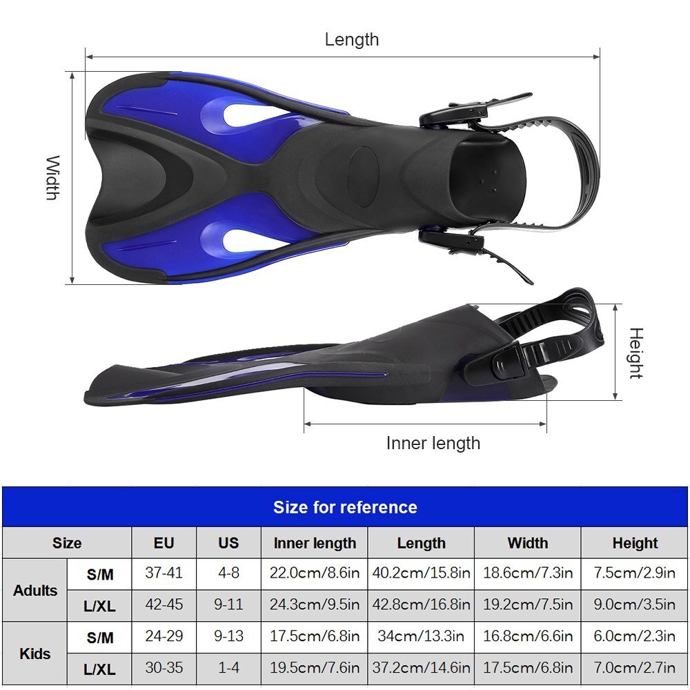 Erwachsene Tauchen Flossen Offener Ferse Flossen Verstellbaren Riemen Schwimmen Schnorcheln Tauchen Ausrügestochen
