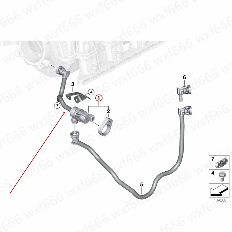 Canister solenoid valve Fuel tank venting valve 5 Series 530b mw730Li Fuel tank exhaust valve Engine fuel tank ventilation pipe