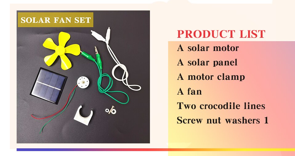 Solar speelgoed Motor Grote Fan Leaf Technologie kleinschalige Productie Power Generatie Student Zonnepaneel Batterij Speelgoed Fan Hand -gemaakt