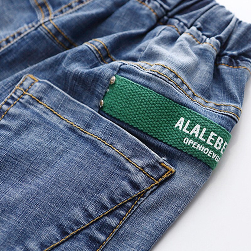 IENENS-pantalones vaqueros cortos para niños, Shorts finos y suaves, ropa informal para niños de 4 a 11 años, color azul claro