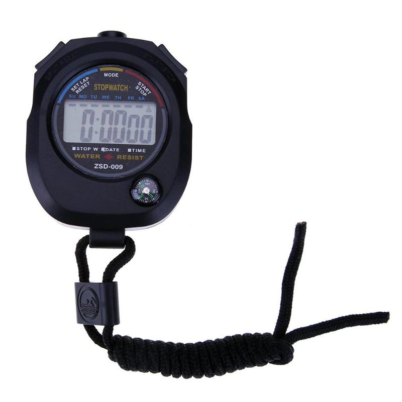 Sports Stopwatch Handheld Waterproof LCD Digital Stopwatch Timer Chronograph Counter Sport Alarm