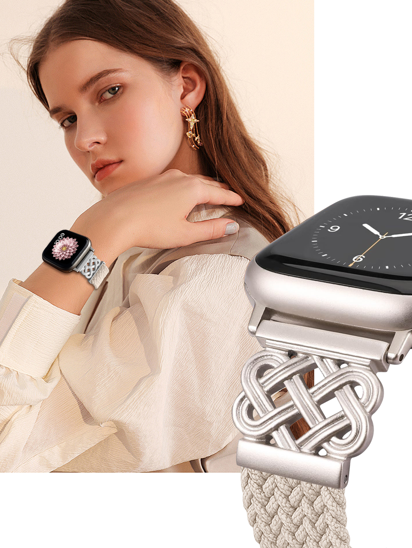 Gevlochten band voor Apple Watch Band 44 mm 40 mm 45 mm 49 mm 41 mm 38 gesparmband iWatch-serie se 7 3 6 8 9 Ultra 2 magnetische band