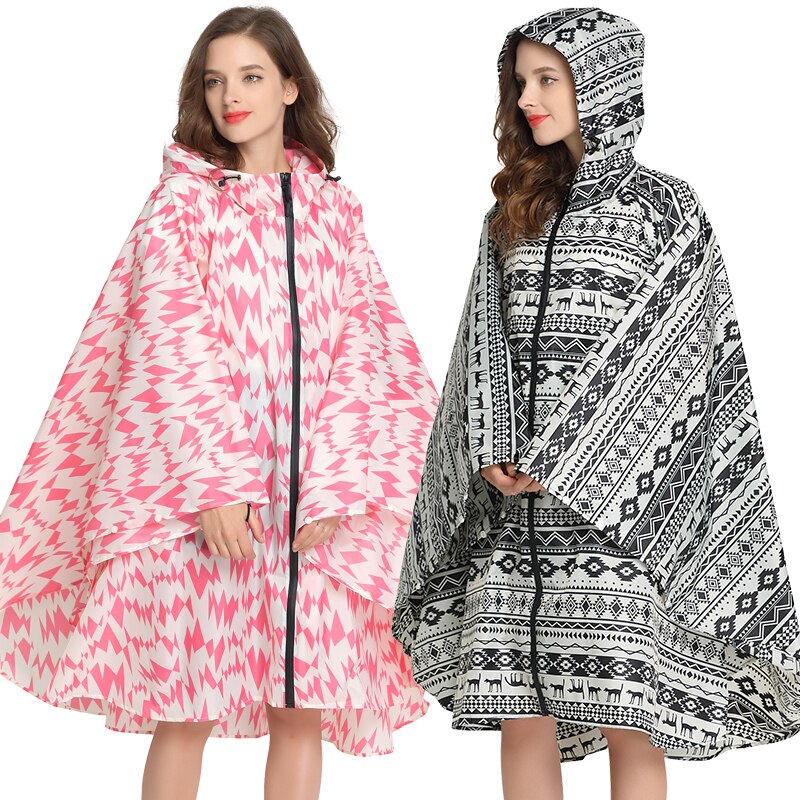 Poncho impermeable para la lluvia para mujer, capa impermeable portátil con capucha y cremallera, para senderismo, turismo y ciclismo