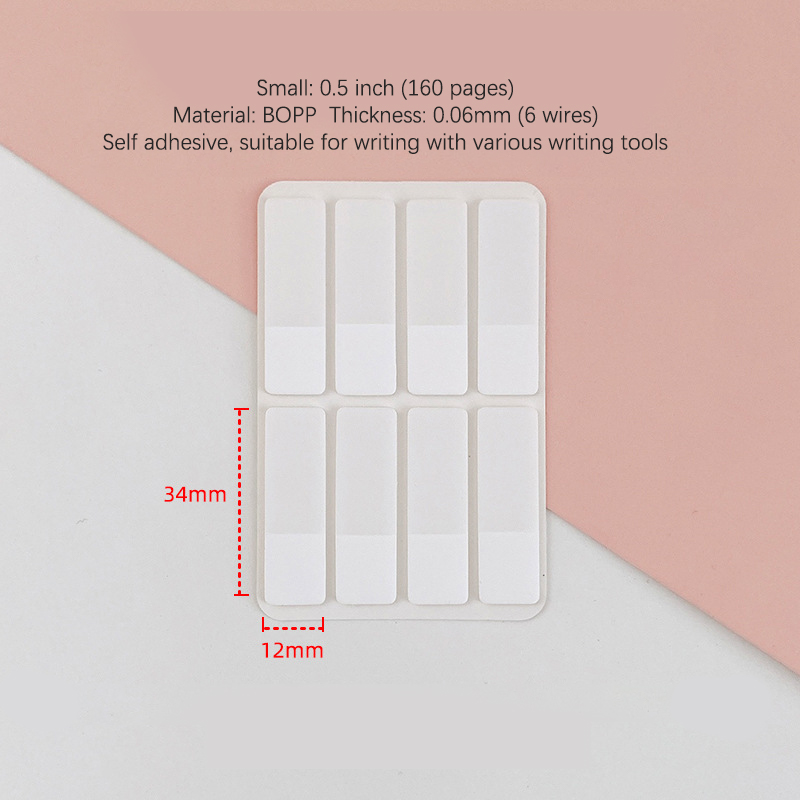 Transparent DIY Index Stickers in Pure White - 40/80/160 Pages for Office & School Supplies: black