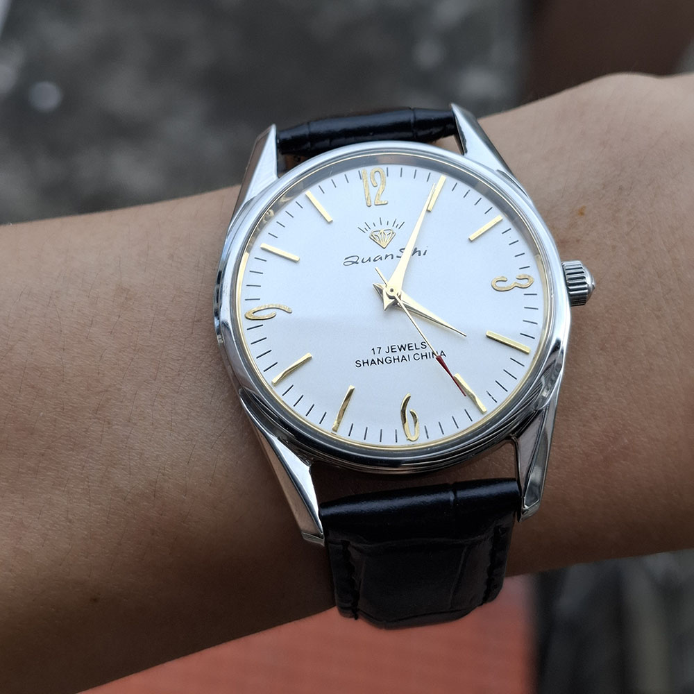 Genuine Shanghai Mechanical Watch Manual Winding 17 Diamond Retro Waterproof Mens Watch Religio Masculino Watche for Men