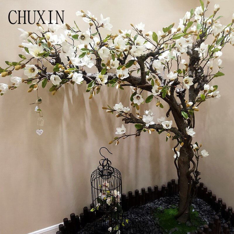 185Cm Kunstmatige Zijden Bloemen Mooie Vivid Magnolia Decoratieve Bloemen Wijnstok Voor Bruiloft Thuis Hotel Decoratie Accessoires
