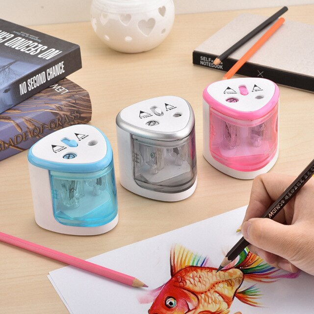 Blyantspidser batteridrevet elektrisk blyantspidser farvet automatisk blyantklipper til børn, voksne, kunstnere,