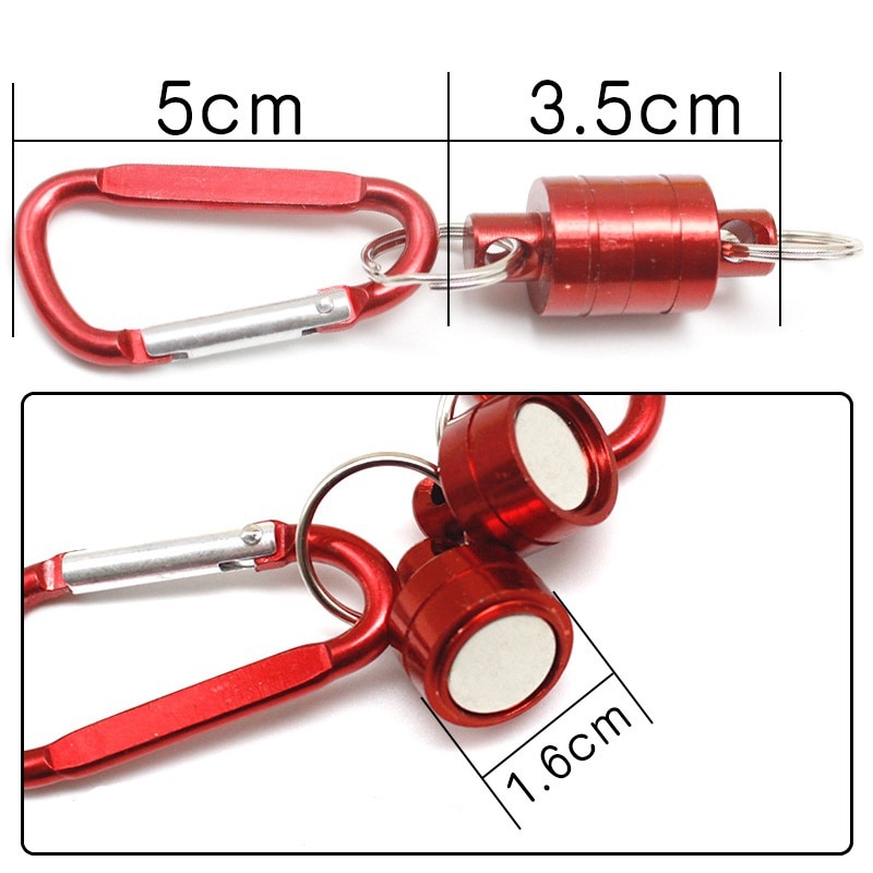 Magnetic Net Release Fly Fishing Aluminum Strong Train Net Holder 7.7LB Lanyard Cable Pull 4KG