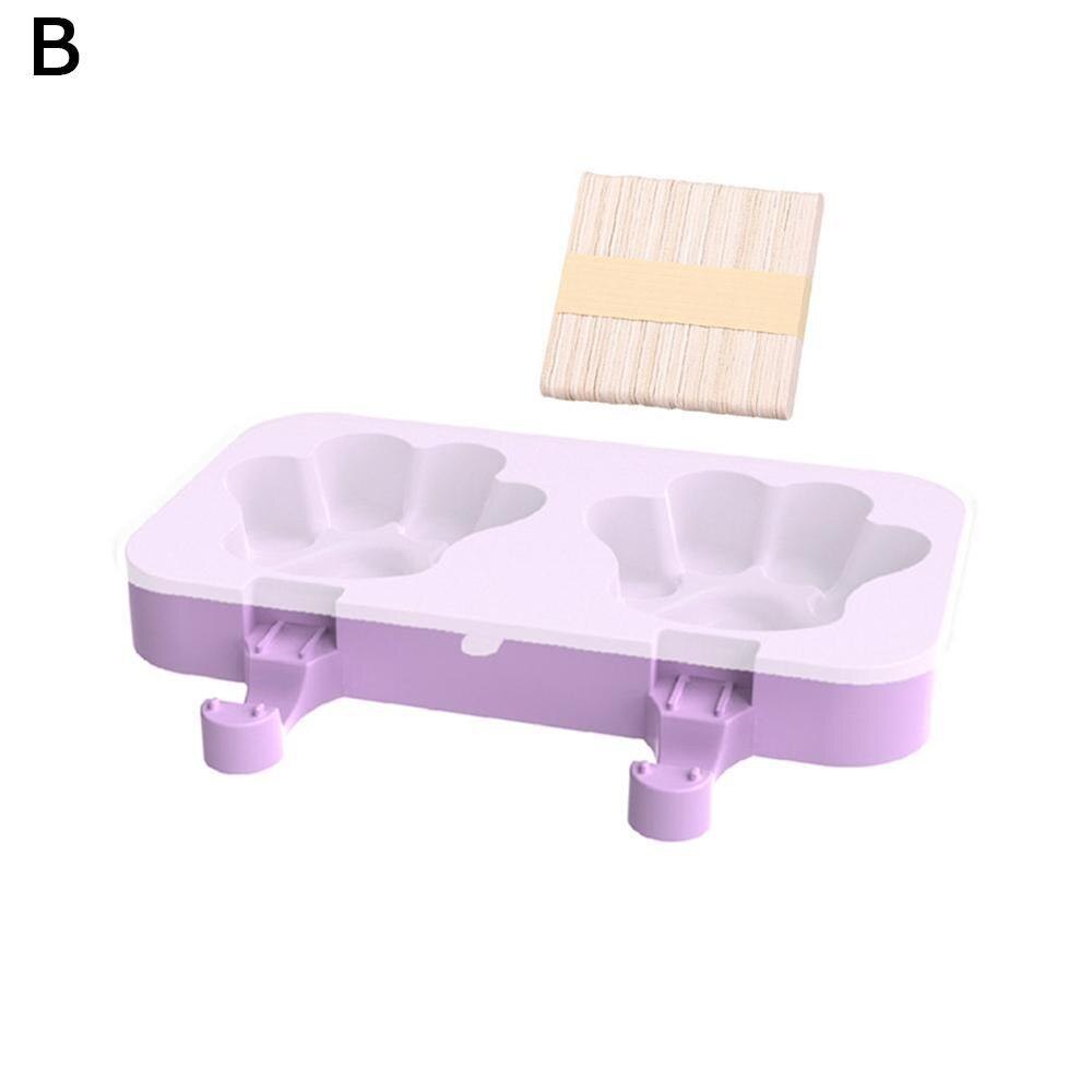 Moule à glace en silicone pour bâtonnets de glace, moules à glace recouverts, moules à glace pour enfants,  x8 moules en 7, 50 bâtonnets faits à la main, glace en bois  m0 l 2: Patte d'ours