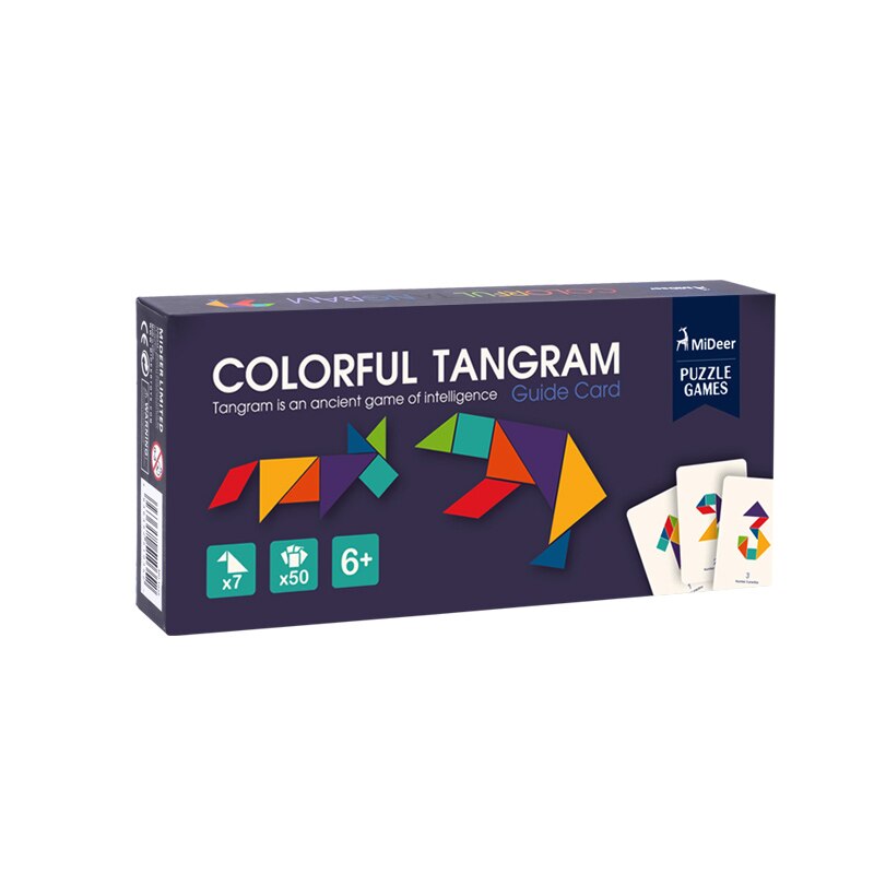 Mideer børne puslespil legetøj til børn mental udvikling tangram træ pædagogisk legetøj til børn 6y: Default Title