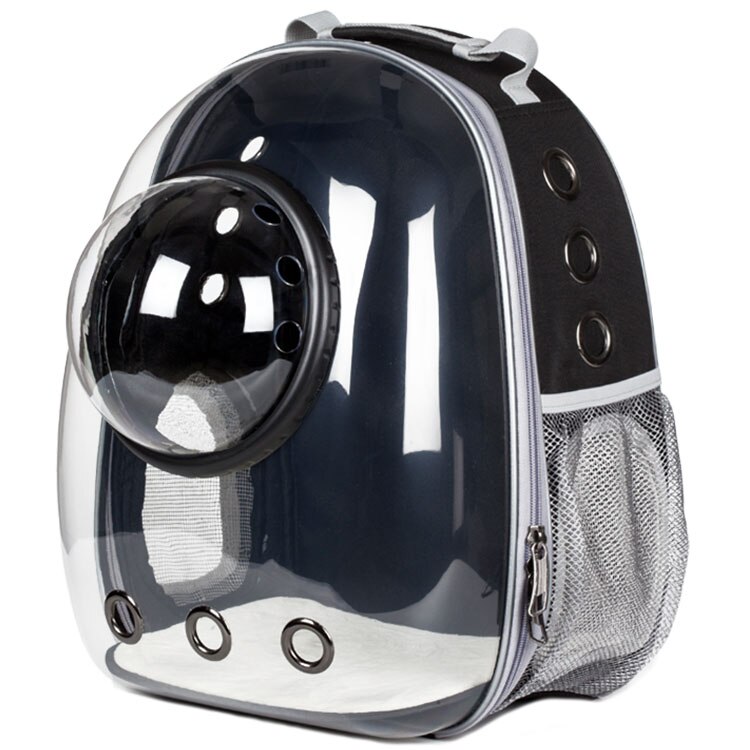 Top Astronaut Space Capsule Ademend Auto Bike Venster Bubble Kat Hond Reizen Draagtas Transparante Pet Carrier Rugzak: Black