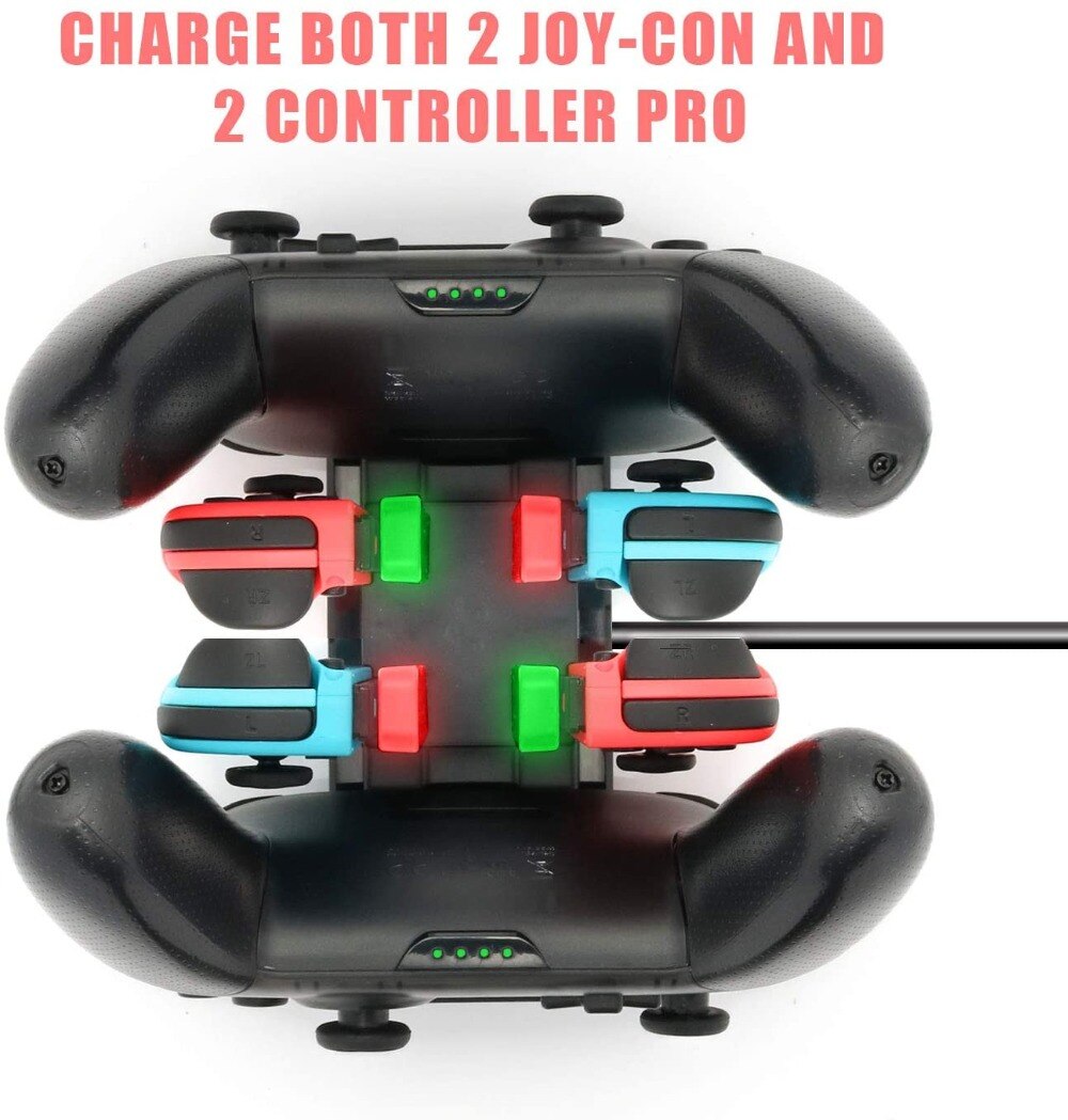 Opladen Station Kit Voor Nintendo Switch Joypad Controllers En Pro Controllers Charger Dock Thumb Stick Grips Voor Ns Schakelaar