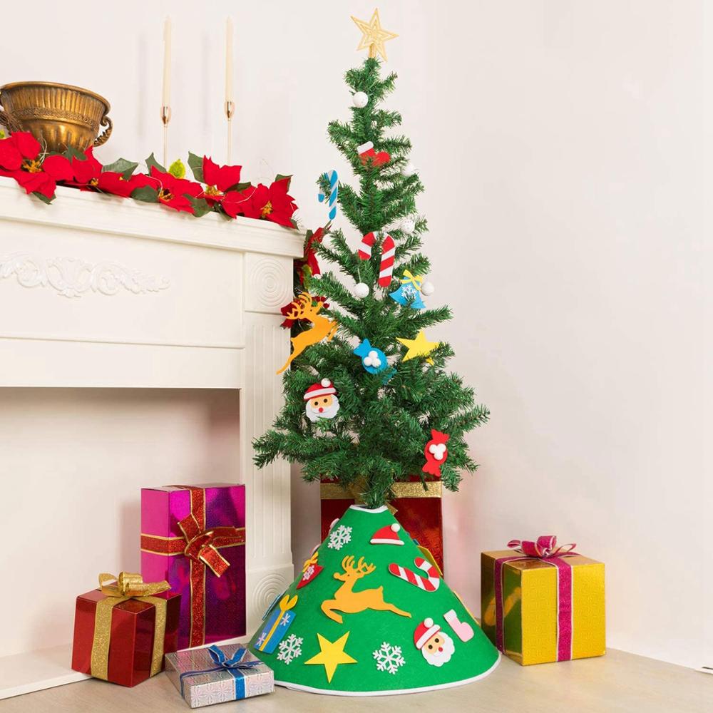 Qifu Kerstboom Rok Rode Plaid Ronde Tapijt Kerst Decoraties Voor Thuis Vloermat Jaar Kerstboom Rok navidad
