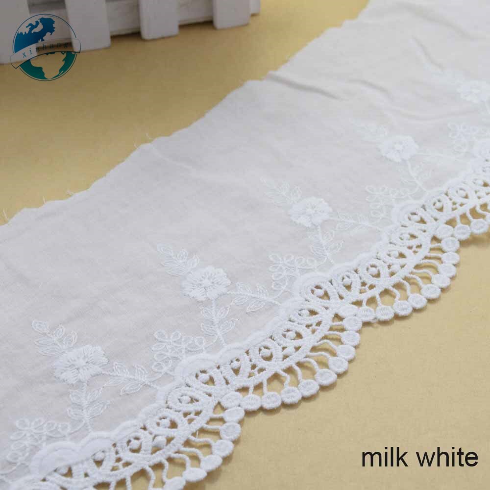 14 cm wit kant 100% katoen borduren kant franse kant lint stof guipure diy versieringen warp breien naaien Accessoires #3318